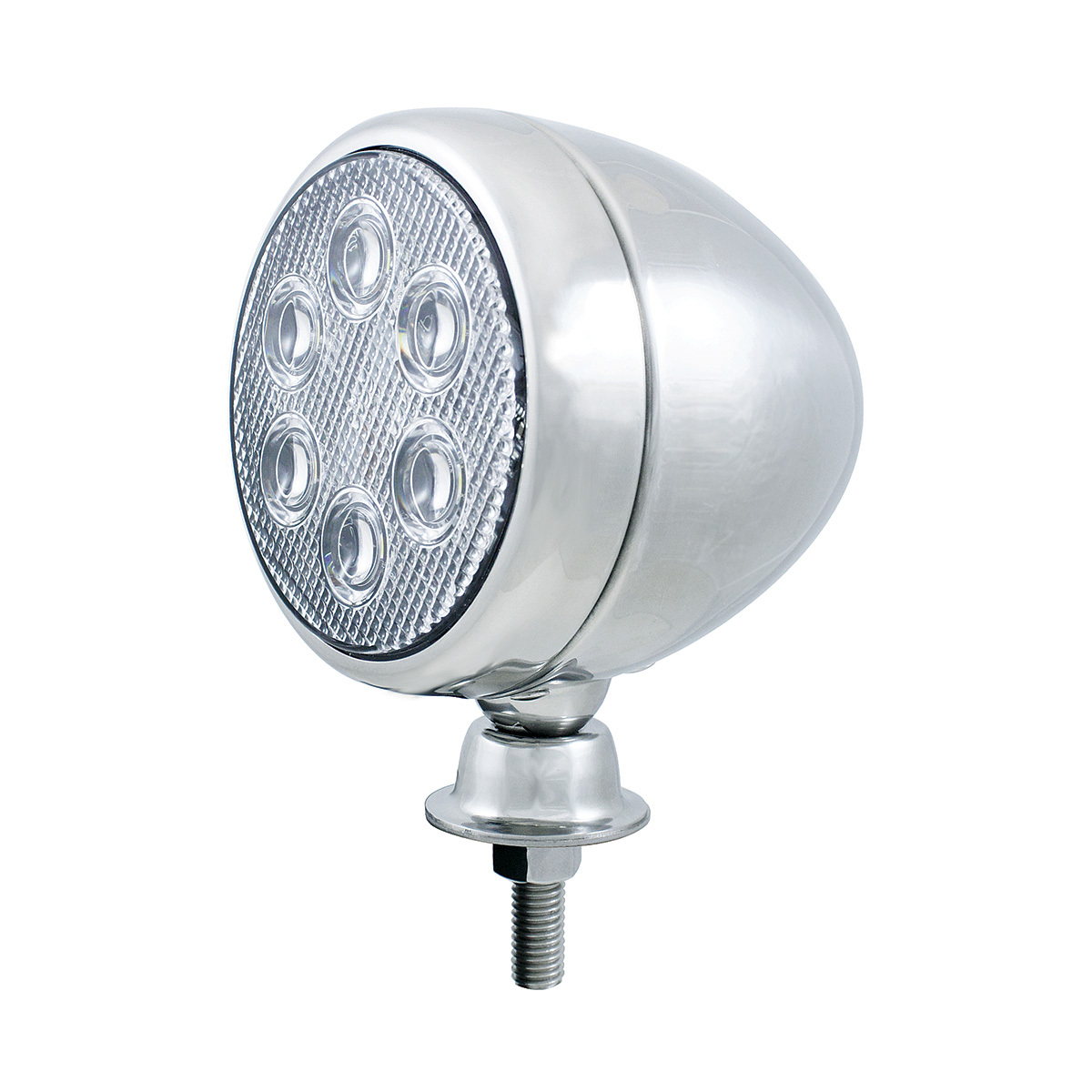 6 High Power LED Round Work Light With Teardrop Style Stainless Housing - Thumbnail 2