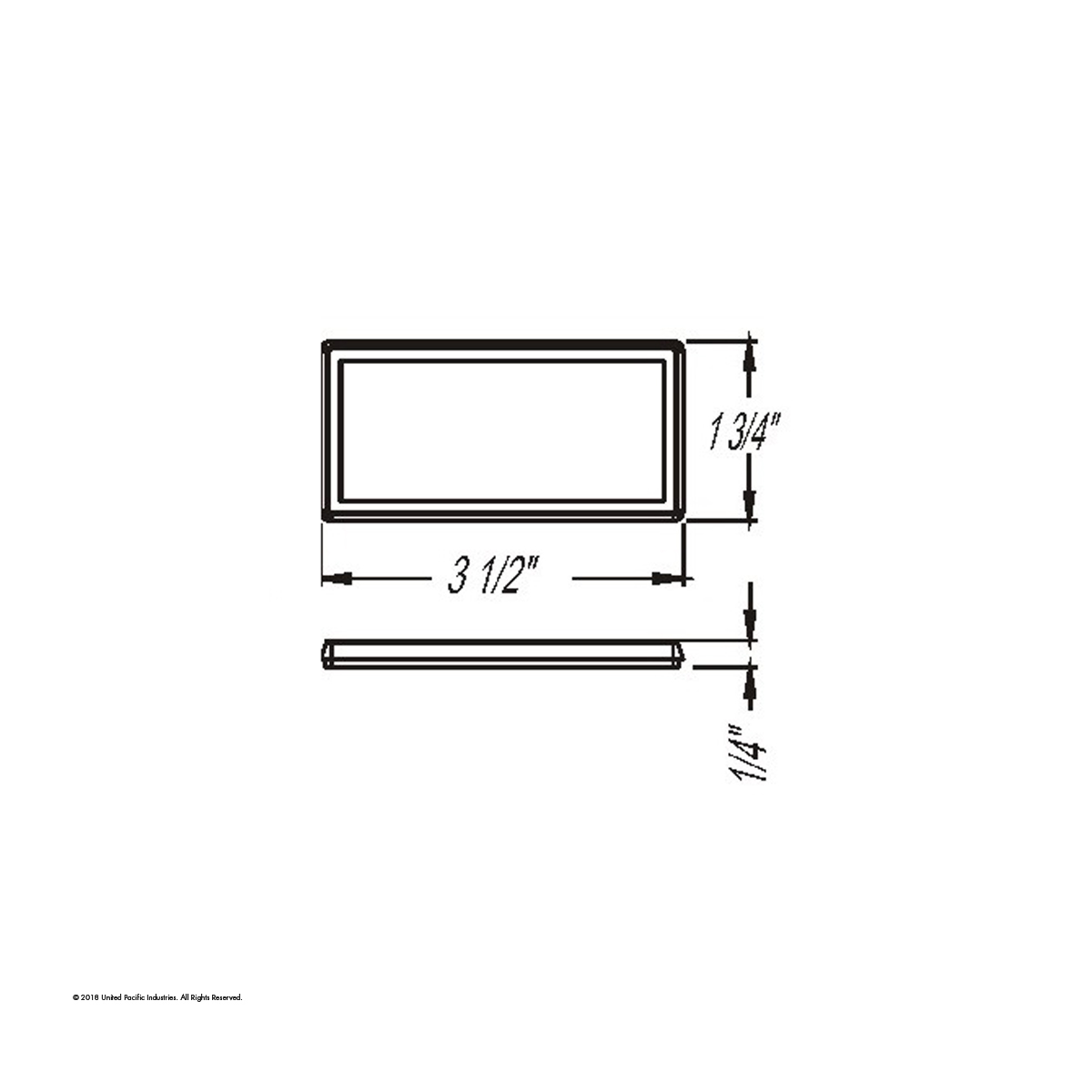 Rectangular Quick Mount Reflector With Chrome Bezel - Red - Thumbnail 2