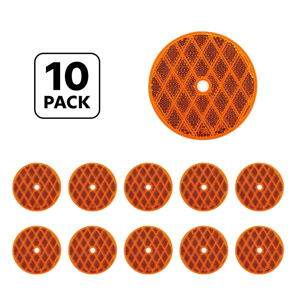 3 3/16" Round Center Bolt Reflector - Amber (10 Pcs) - Thumbnail 6