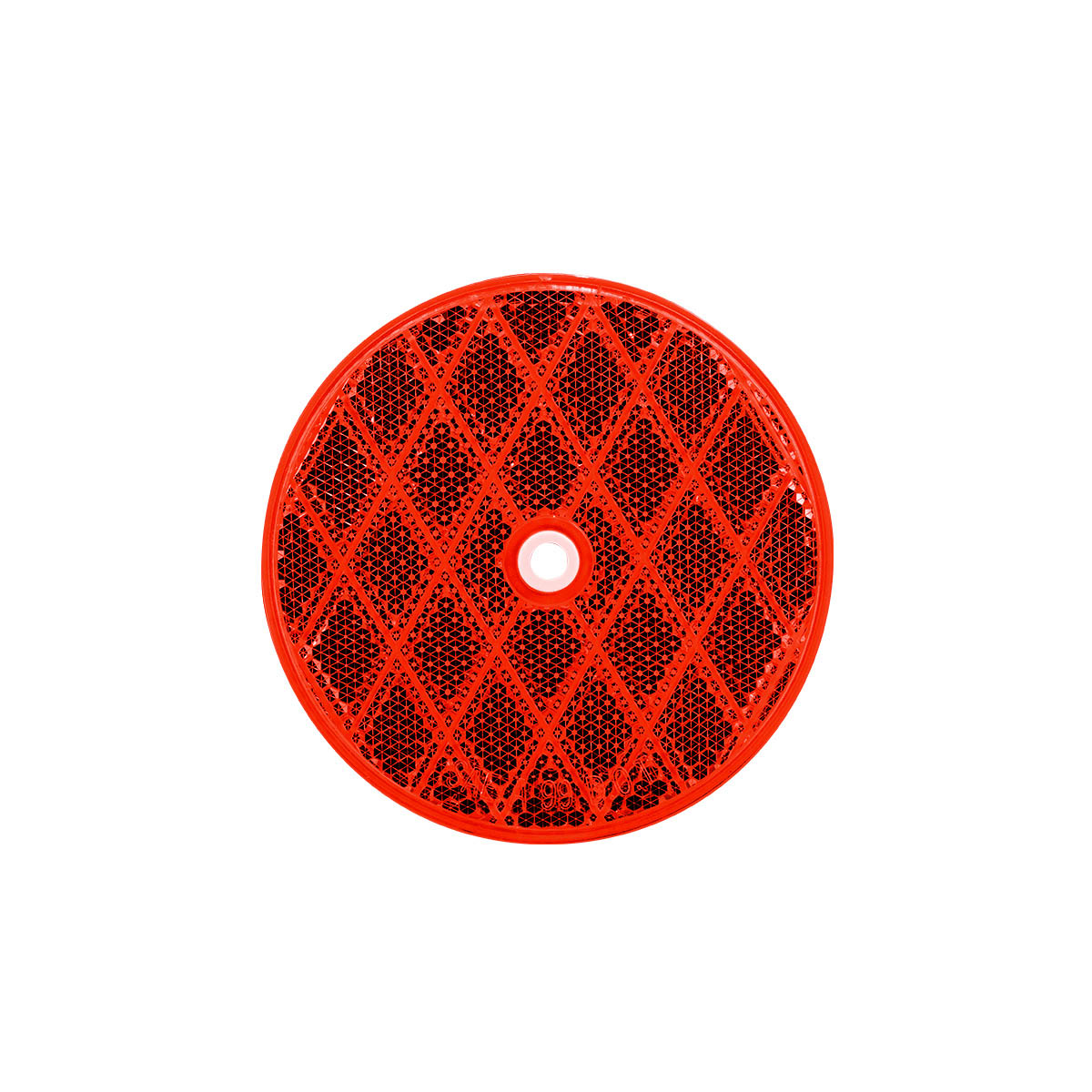 3 3/16" Round Center Bolt Reflector - Red (10 Pcs) - Thumbnail 2