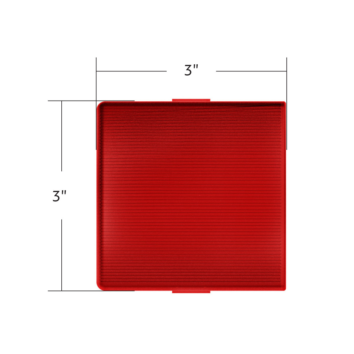 3" x 3" Square Dome Light Lens - Red - Thumbnail 4
