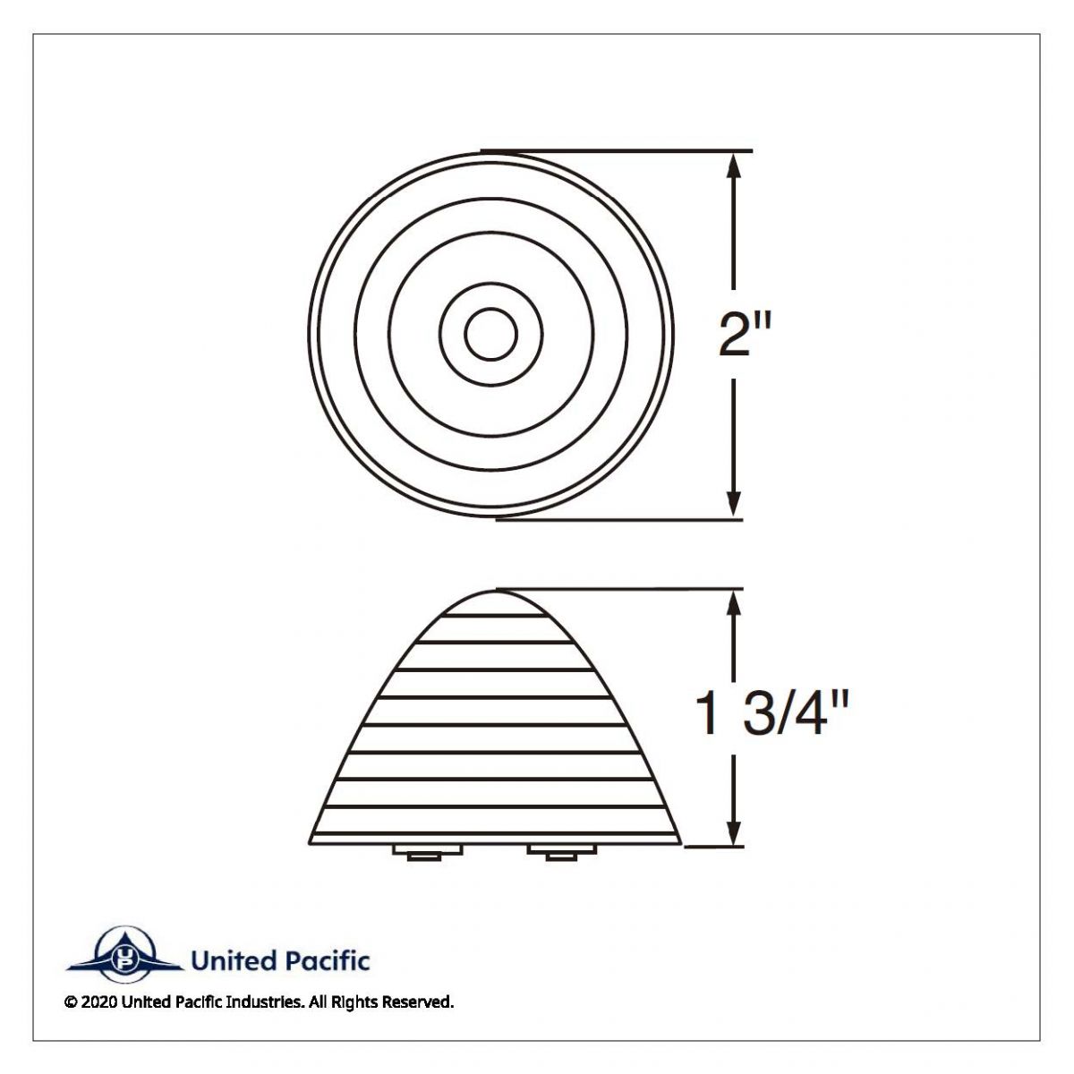 2" Beehive Light (Clearance/Marker) - Red Lens - Thumbnail 3