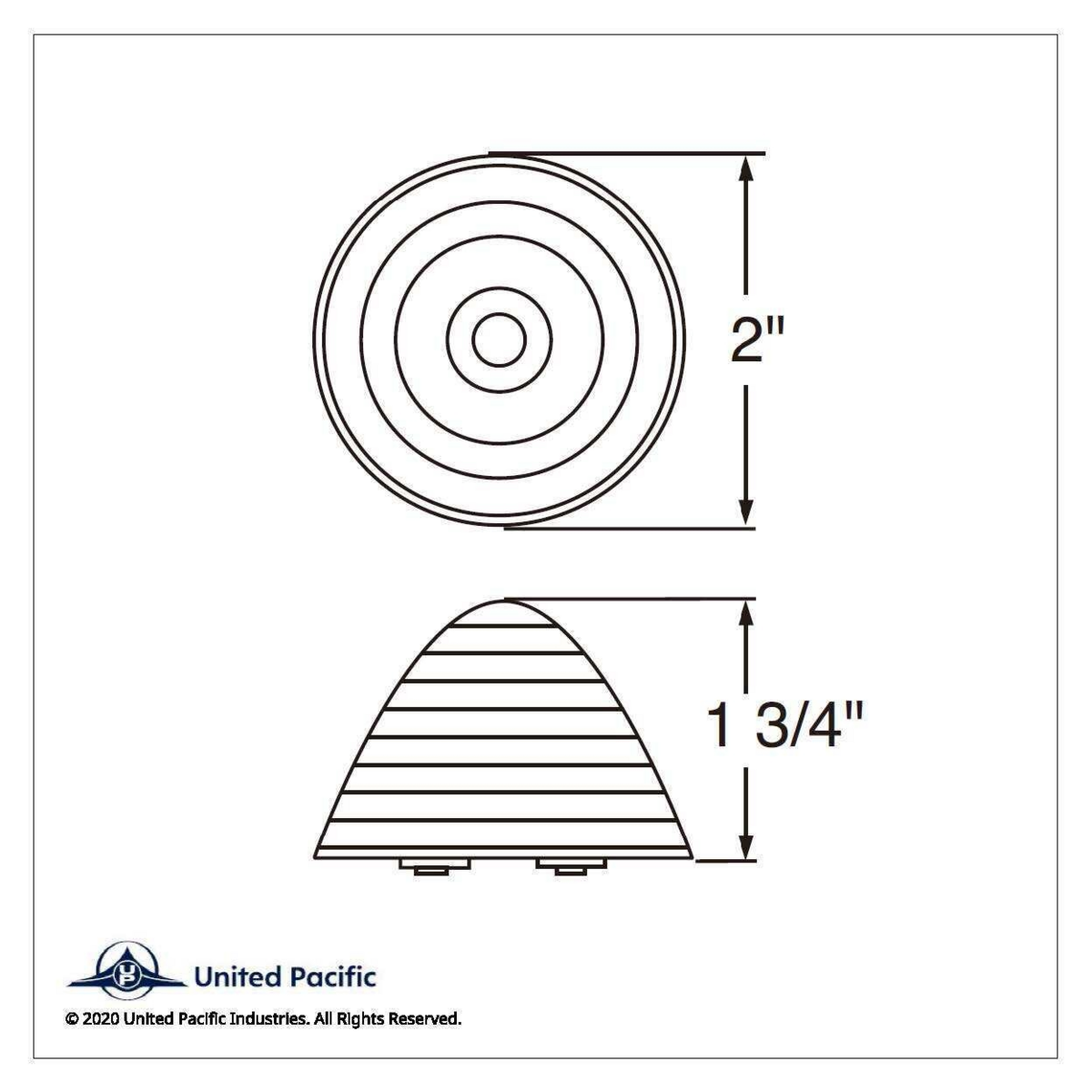 2" Beehive Light (Clearance/Marker) - Red Lens - Thumbnail 4
