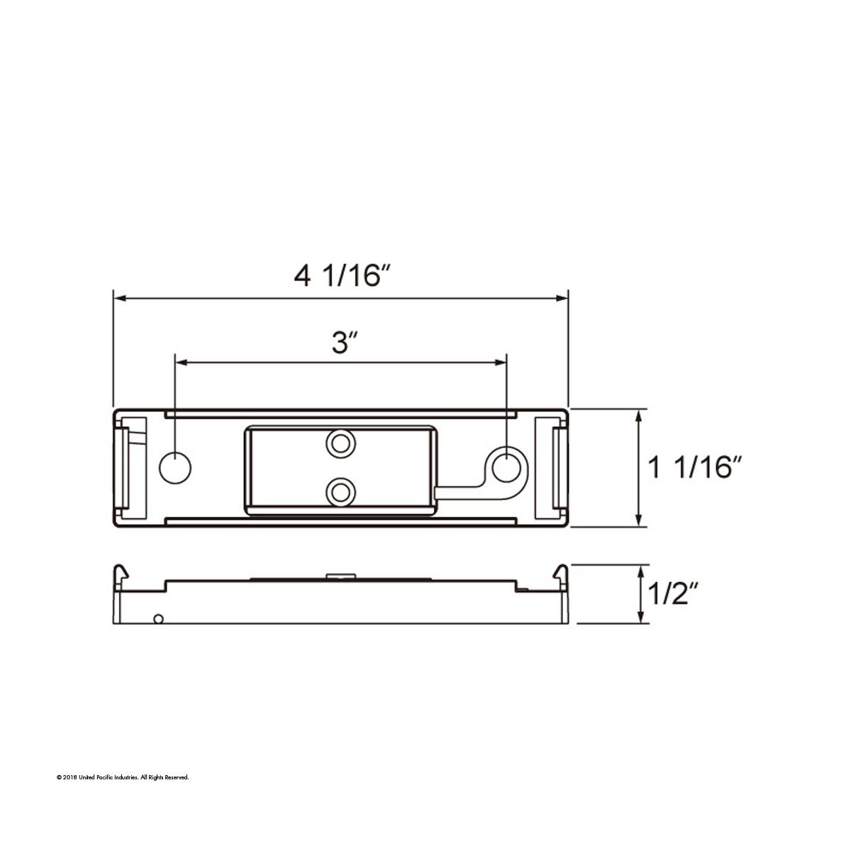 Chrome Mounting Bracket For Rectangular Fender Mount Light - Thumbnail 2