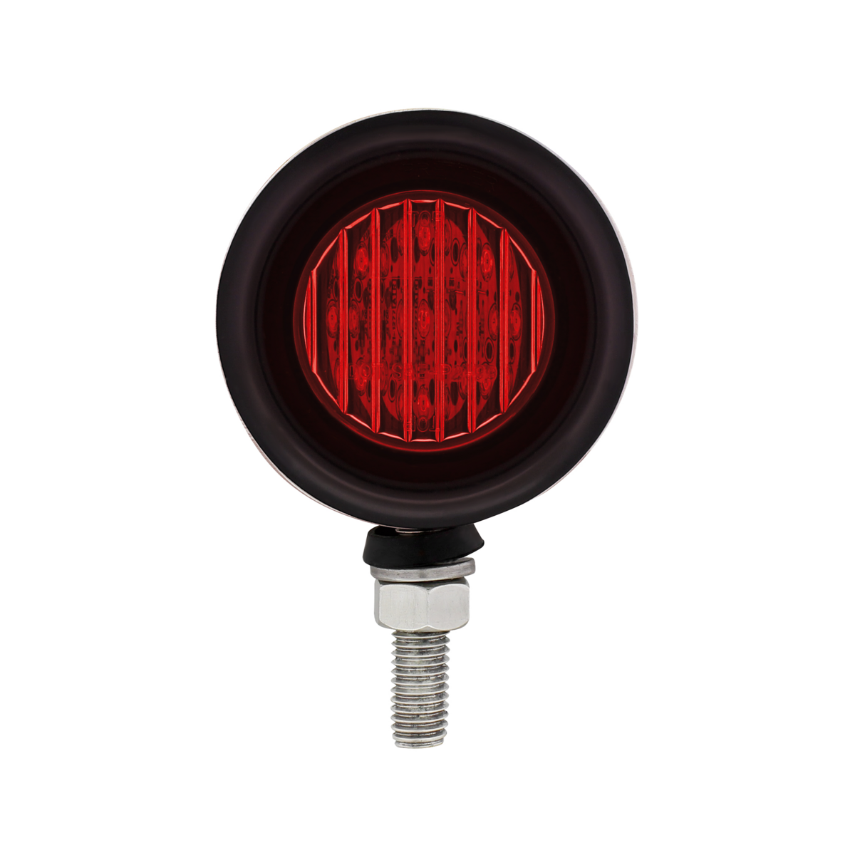 SS 2" Double Face Light With 9 LED 2" Lights & Grommets - Amber & Red LED/Amber & Red Lens - Thumbnail 7