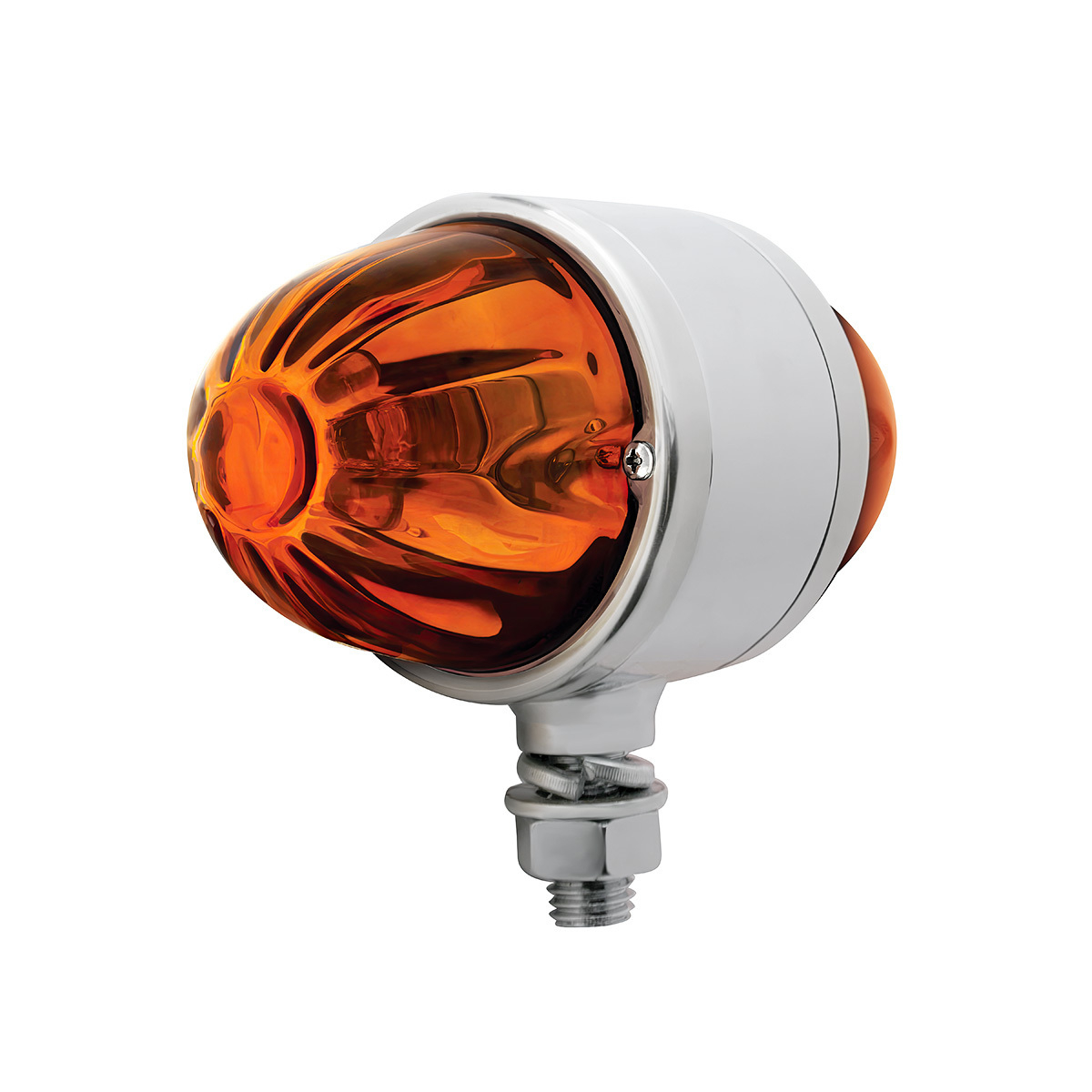 Chrome Double Face Housing With 2 Watermelon Glass Lens - Amber - Thumbnail 2