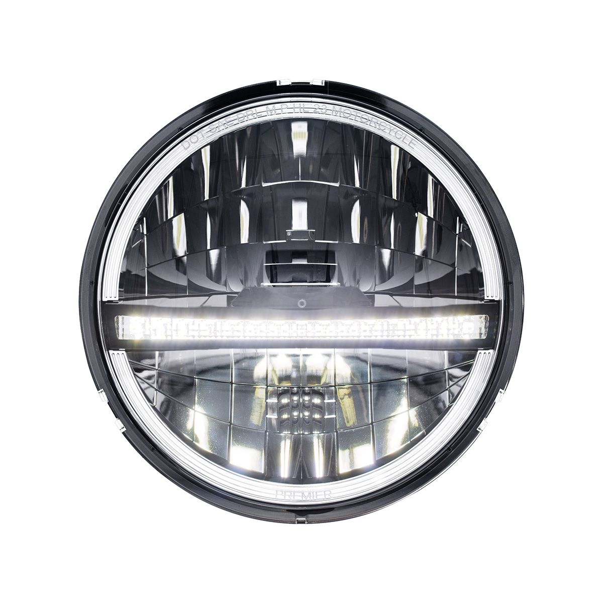 ULTRALIT - 20 High Power LED 5-3/4" Motorcycle Headlight With LED DRL/Position Light - Black