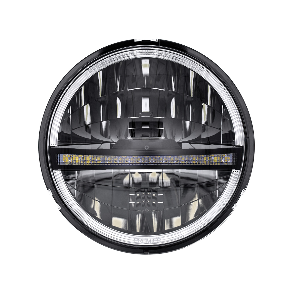 ULTRALIT - 20 High Power LED 5-3/4" Motorcycle Headlight With LED DRL/Position Light - Black - Thumbnail 2