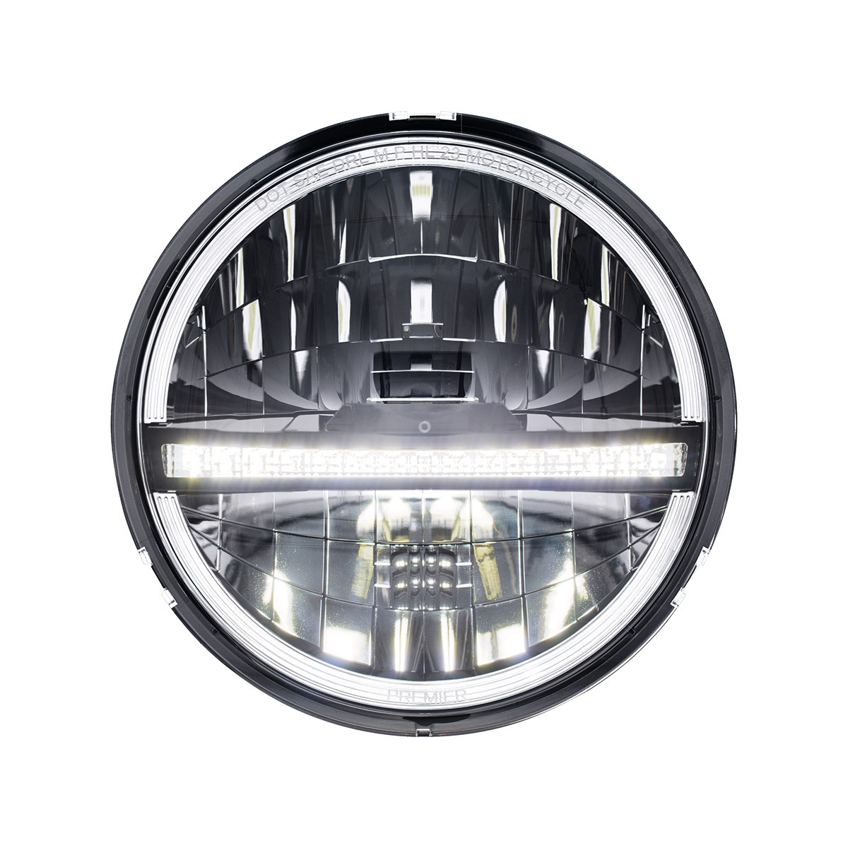 ULTRALIT - 20 High Power LED 5-3/4" Motorcycle Headlight With LED DRL/Position Light - Black - Thumbnail 11