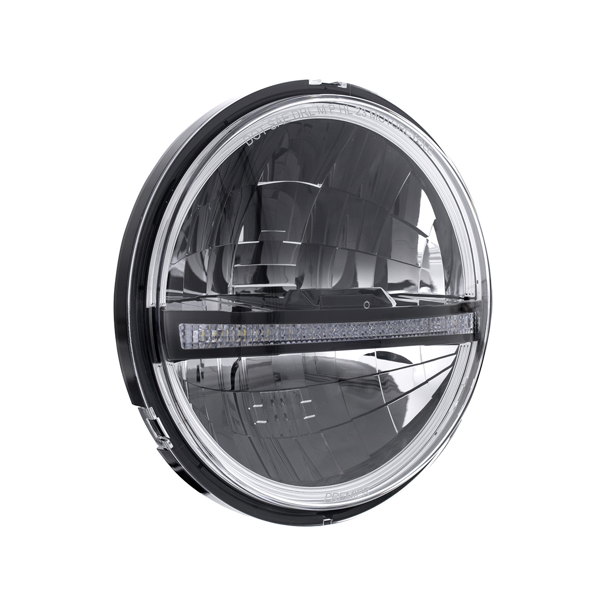 ULTRALIT - 20 High Power LED 5-3/4" Motorcycle Headlight With LED DRL/Position Light - Black - Thumbnail 4