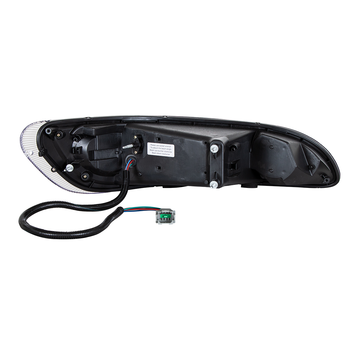 Black LED Headlight With LED Turn, Position, & DRL For Peterbilt 386 (2005-2015) & 387 (1999-2010)- Driver - Thumbnail 7