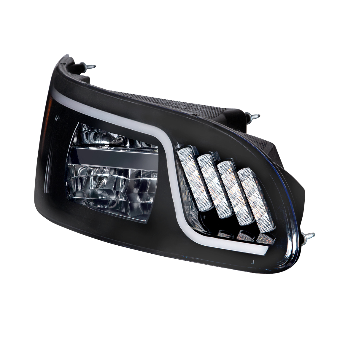 Black LED Headlight With LED Turn, Position, & DRL For Peterbilt 386 (2005-2015) & 387 (1999-2010)- Passenger - Thumbnail 6