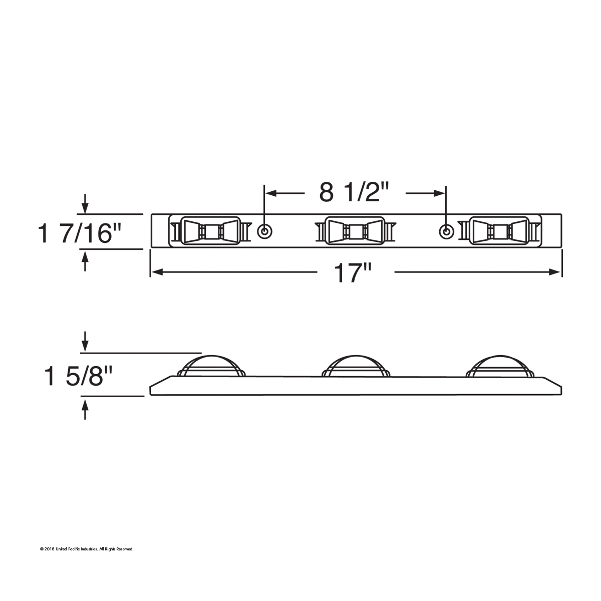Sealed Identification Light Bar - Red - Thumbnail 2