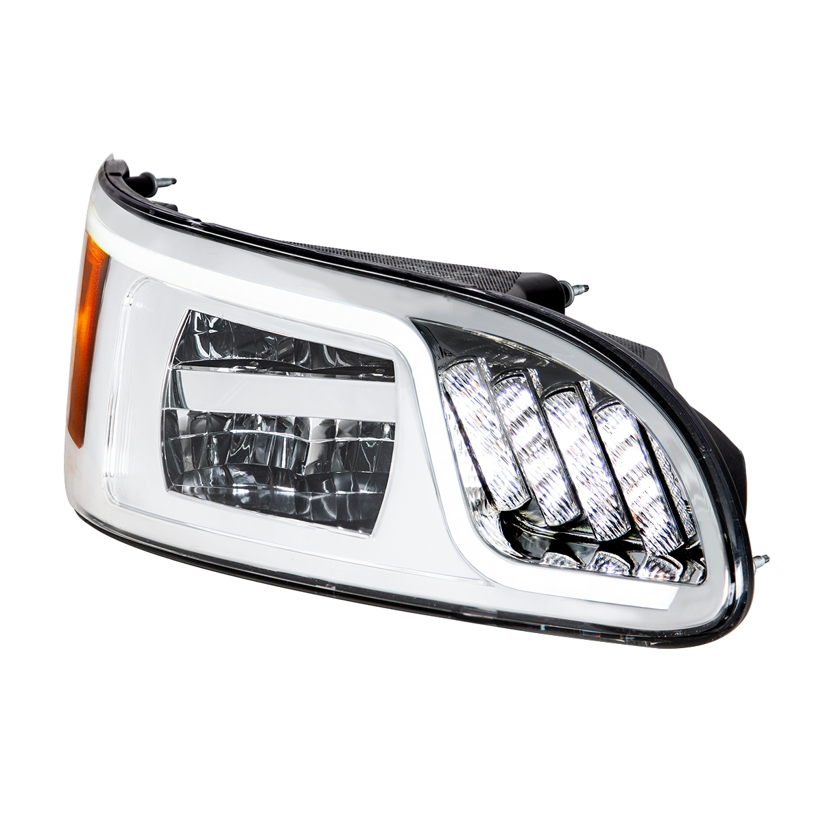 Chrome LED Headlight With LED Turn, Position, & DRL For Peterbilt 386(2005-2015) & 387(1999-2010)- Passenger - Thumbnail 5