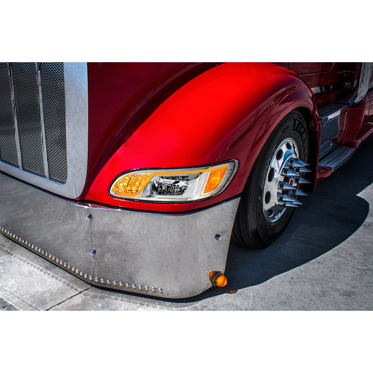 Chrome LED Headlight With LED Turn, Position, & DRL For Peterbilt 386(2005-2015) & 387(1999-2010)- Passenger - Thumbnail 8