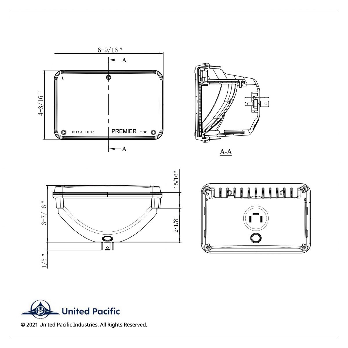 ULTRALIT - High Power LED 4" X 6" Low Beam Headlight With Polycarbonate Lens & Housing - Thumbnail 8