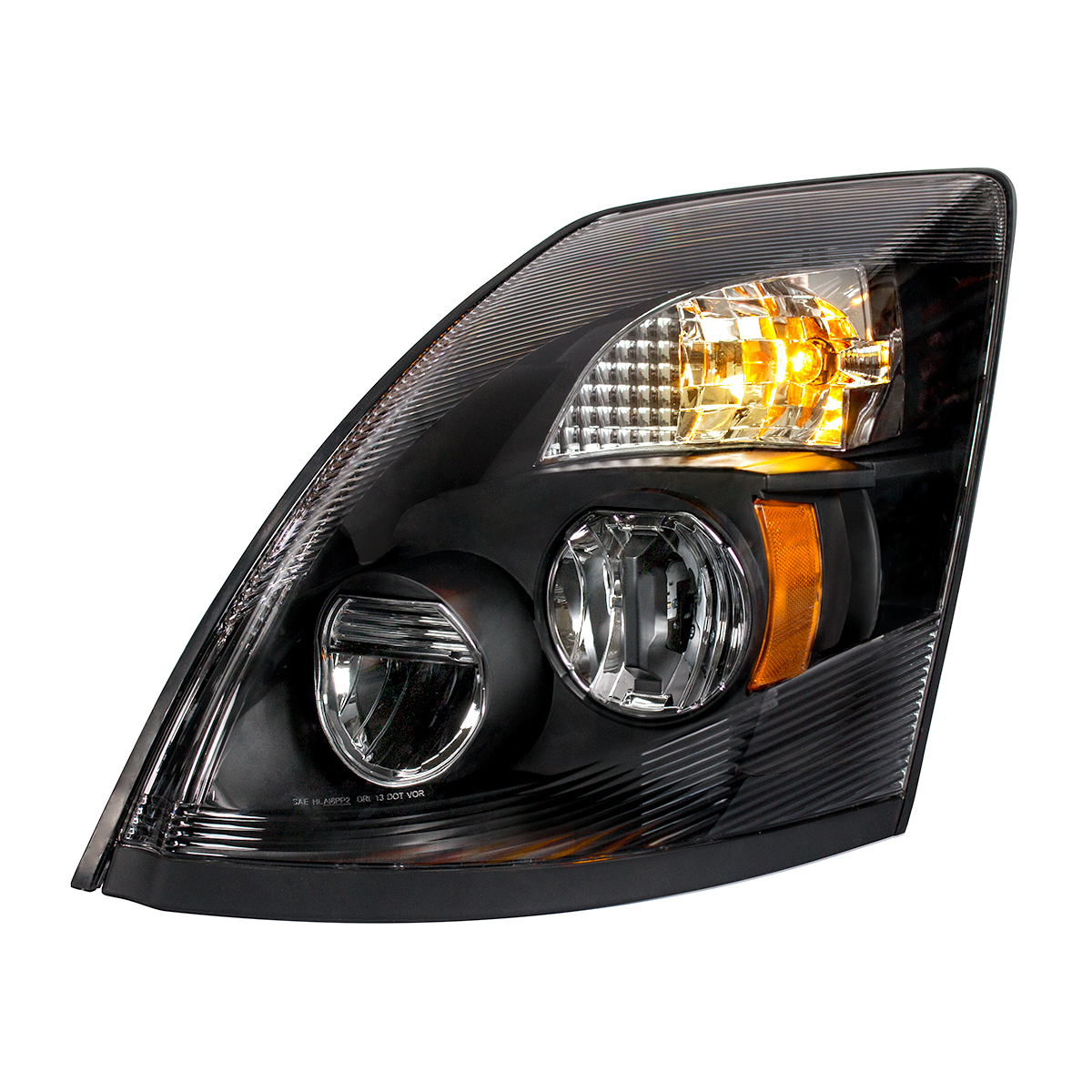 High Power LED "Blackout" Headlight for 2003-2017 Volvo VN/VNL - Driver - Thumbnail 7