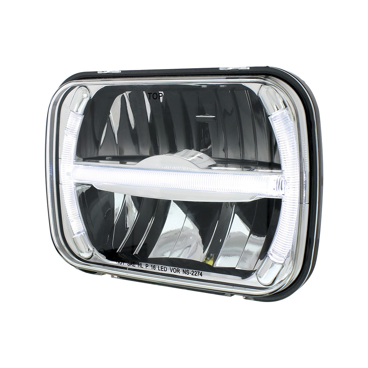 ULTRALIT - 7 LED 5" X 7" Rectangular Headlight With LED Light Bar - Thumbnail 3