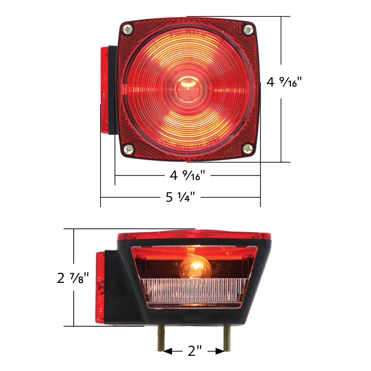 Under 80" Wide Combination Trailer Light With License Light (50 Pcs) - Thumbnail 10