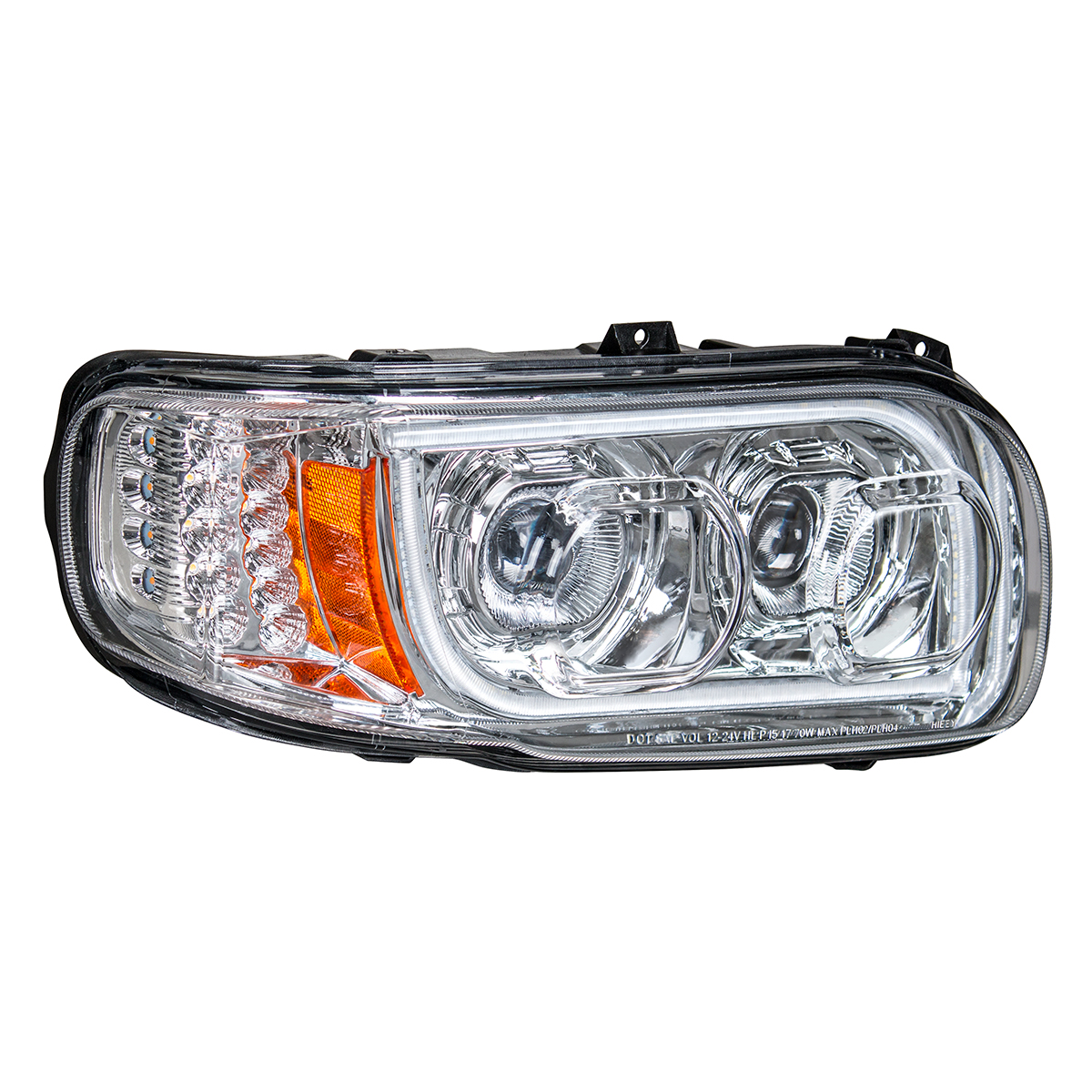 High Power LED Chrome Headlight With 16 LED Turn & 57 LED Bar For 2008-2024 Peterbilt 389- Passenger - Thumbnail 3