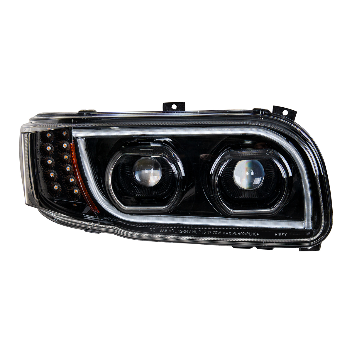 High Power LED "Blackout" Headlight With 16 LED Turn & 57 LED Bar For 2008-2024 Peterbilt 389- Passenger - Thumbnail 6