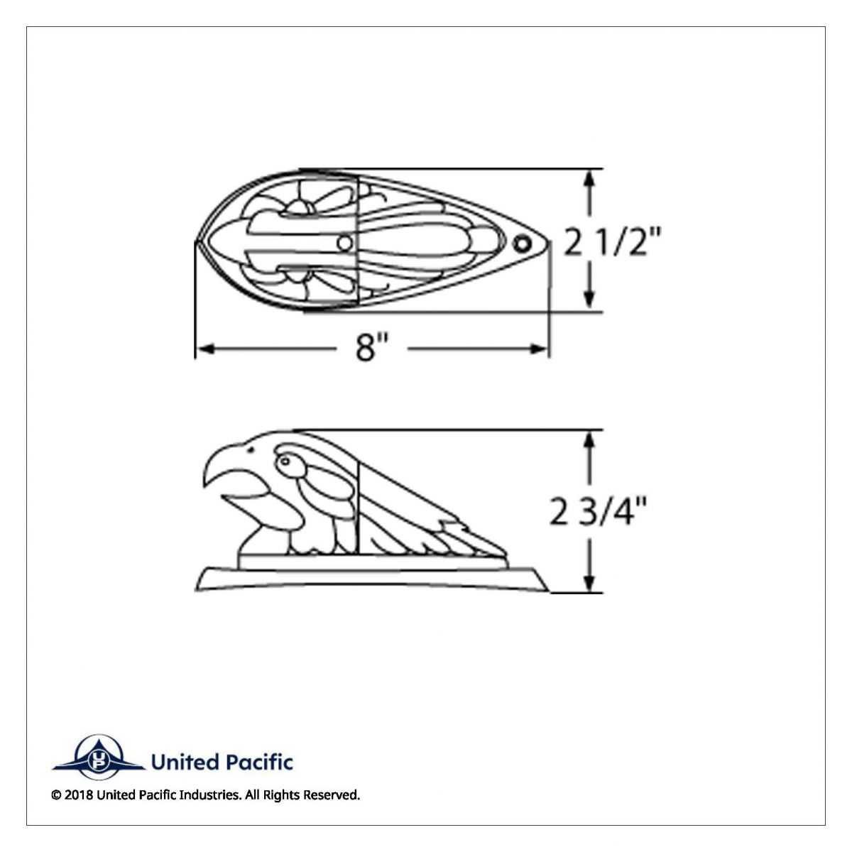Illuminated Eagle's Head Cab Light - Amber - Thumbnail 3