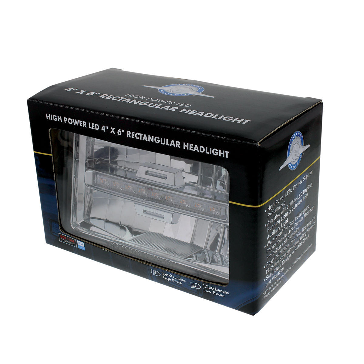 ULTRALIT - 4" X 6" Rectangular LED Headlight With White LED Position Light - High Beam - Thumbnail 7