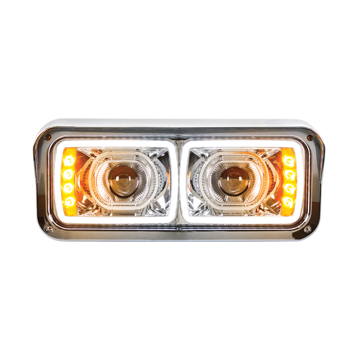 High Power LED "Chrome" Projection Headlight With LED Turn Signal & Position Light Bar - Driver - Thumbnail 11