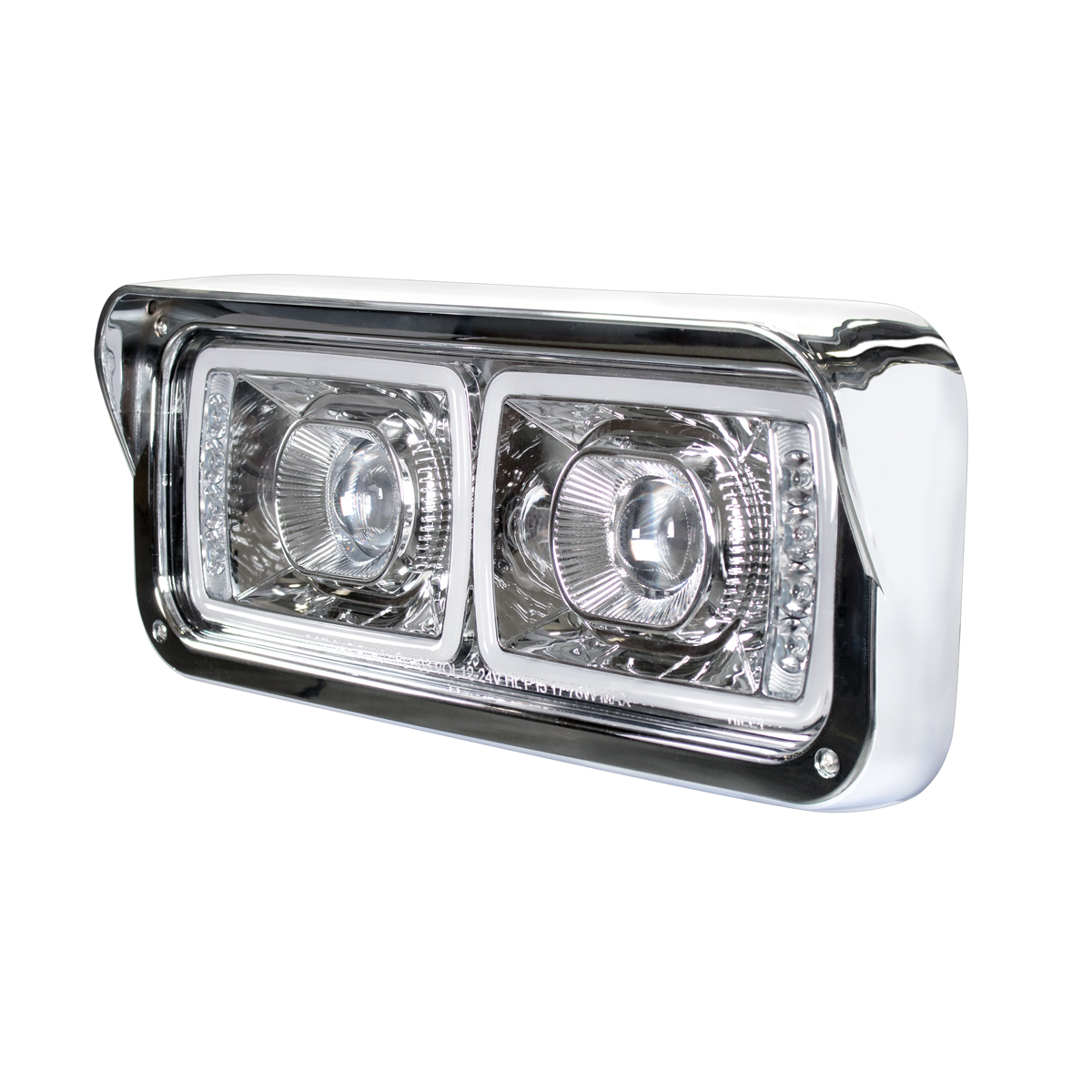 High Power LED "Chrome" Projection Headlight With LED Turn Signal & Position Light Bar - Driver - Thumbnail 3