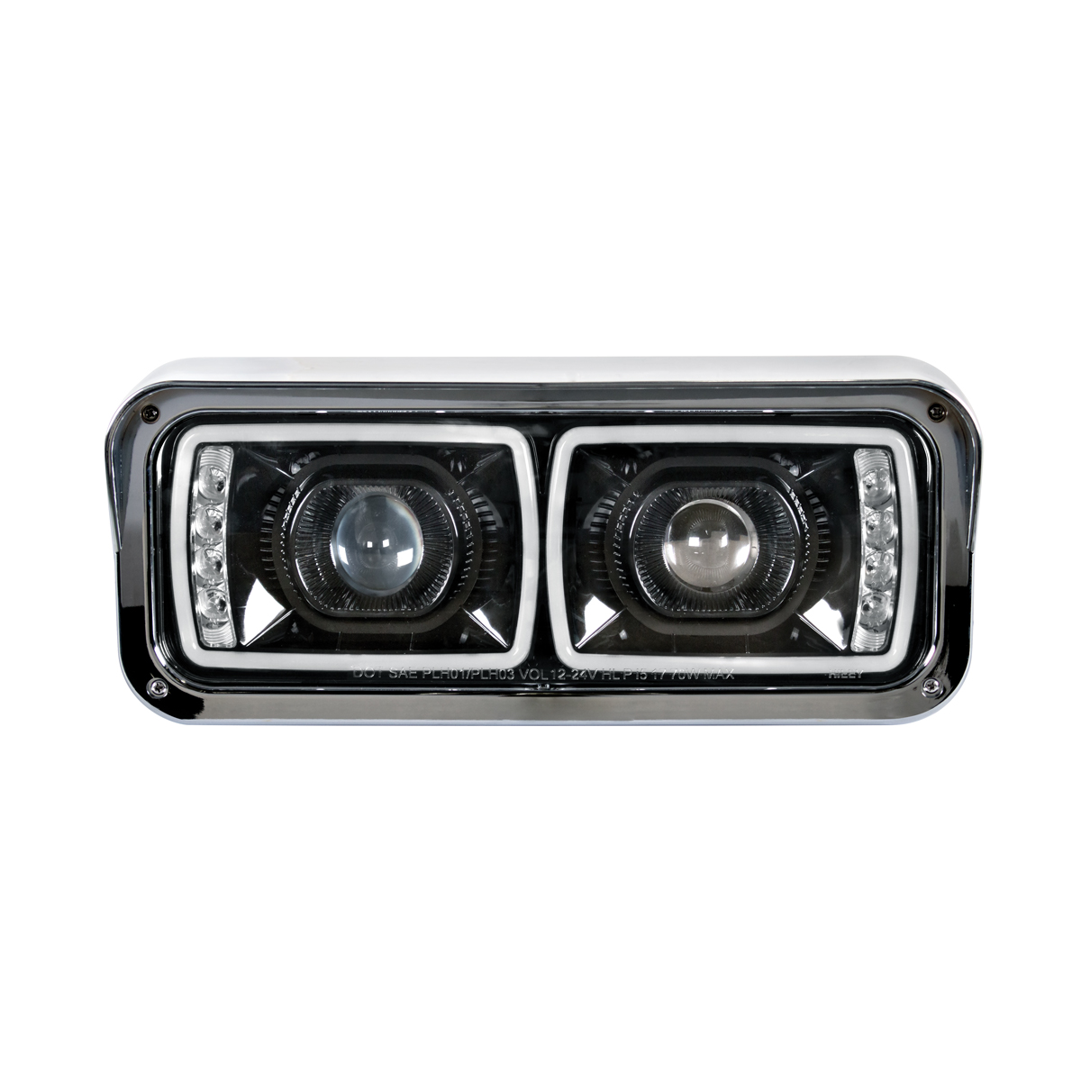 High Power LED "Blackout" Projection Headlight With LED Turn Signal & Position Light Bar - Driver - Thumbnail 2