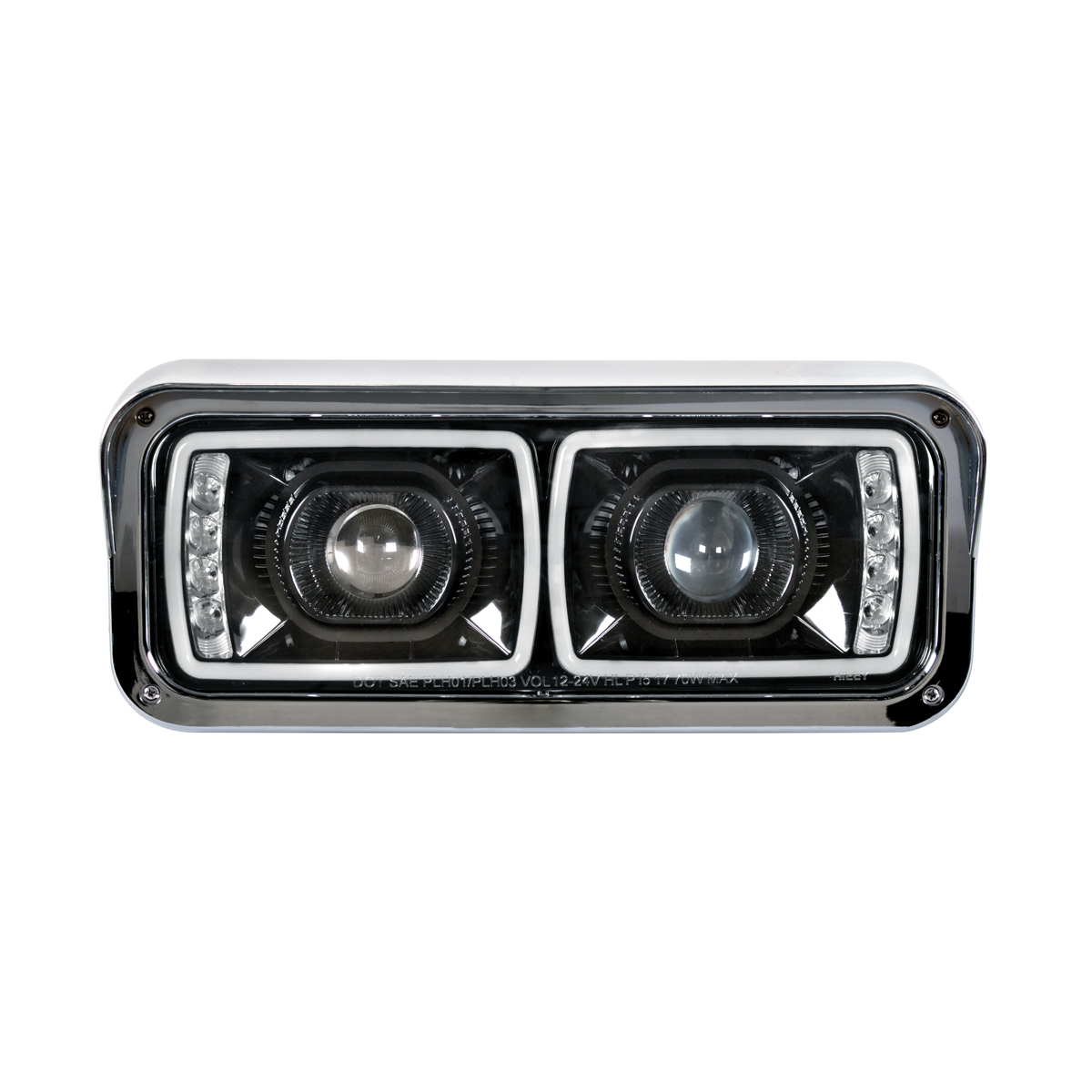 High Power LED "Blackout" Projection Headlight With LED Turn Signal & Position Light Bar - Passenger - Thumbnail 2