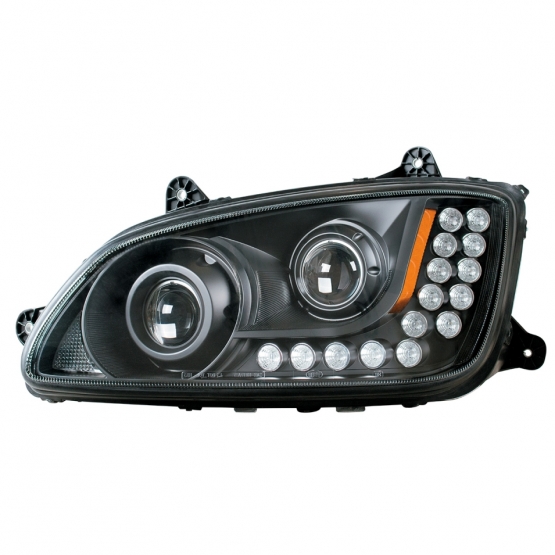 Blackout Projection Headlight Assembly For 2008-2017 Kenworth T660 - Driver - Thumbnail 2