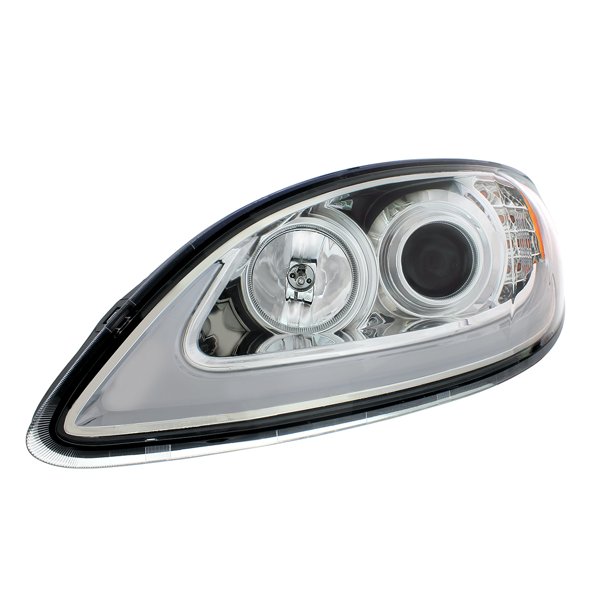 Chrome Projection Headlight With LED Turn Signal & Light Bar For 2006-2017 International Prostar - Driver - Thumbnail 4