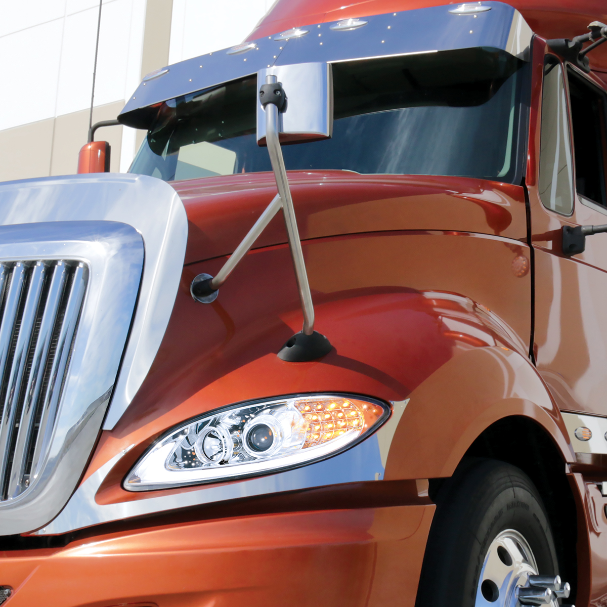 Chrome Projection Headlight With LED Turn Signal & Light Bar For 2006-2017 International Prostar - Driver - Thumbnail 6