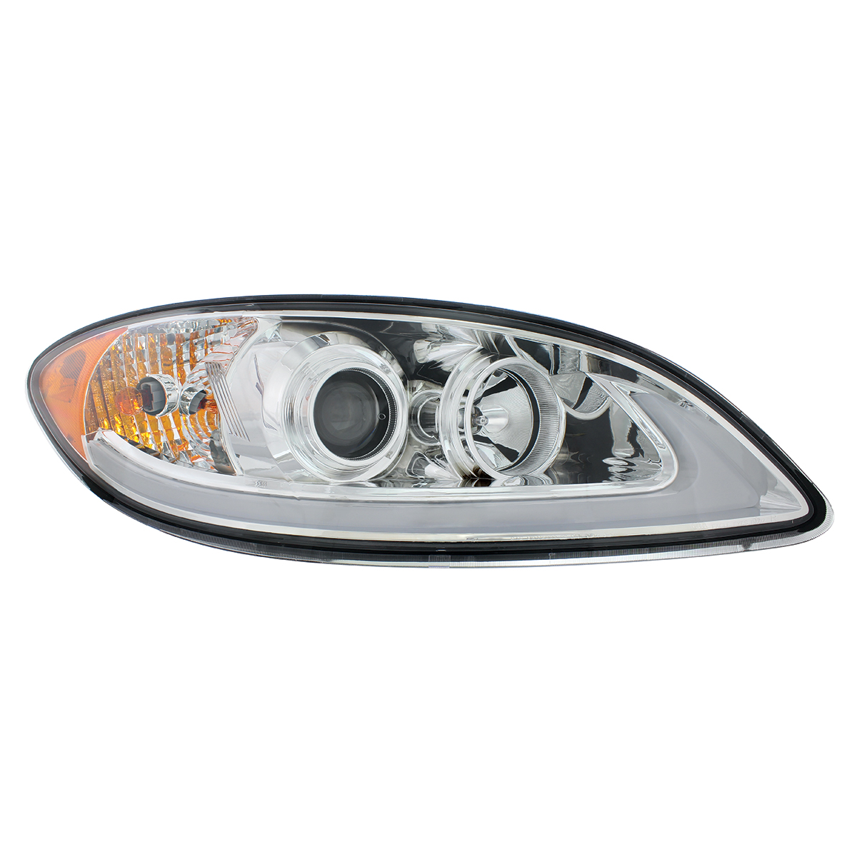 Chrome Projection Headlight With LED Light Bar For 2006-2017 International Prostar - Passenger - Thumbnail 2