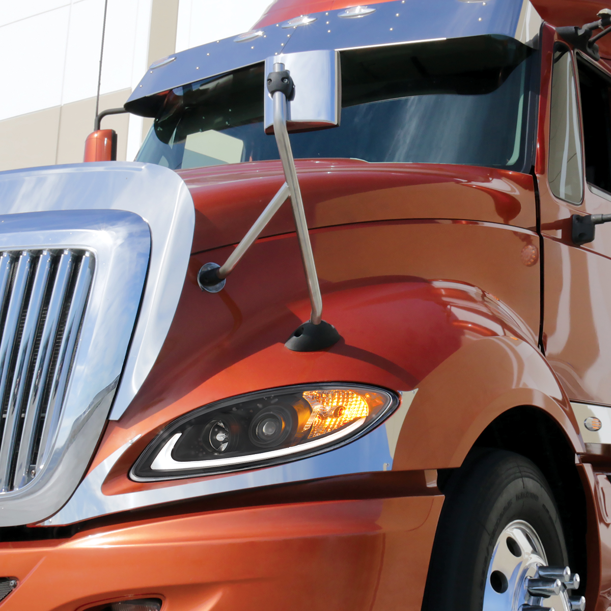 Black Projection Headlight With LED Light Bar For 2006-2017 International Prostar - Passenger - Thumbnail 6