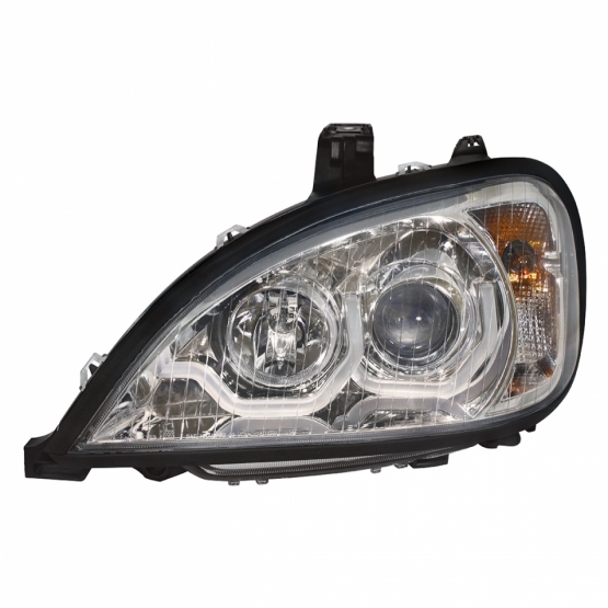 Chrome Projection Headlight With Dual Function Light Bar For 2001-2020 Freightliner Columbia - Driver - Thumbnail 4