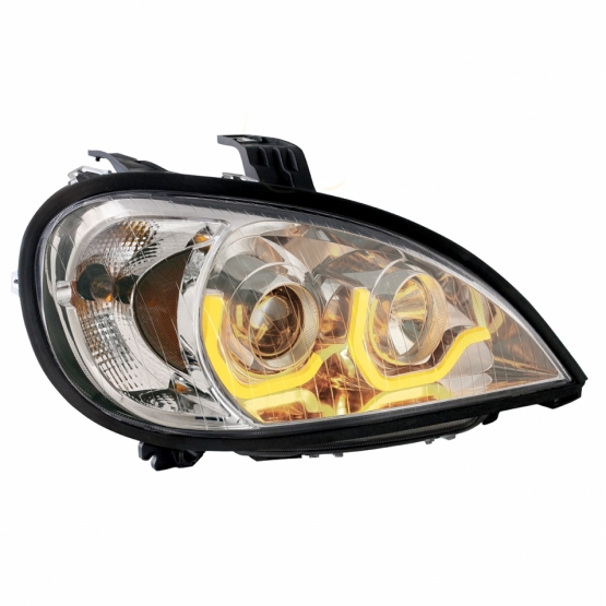 Chrome Projection Headlight With Dual Function Light Bar For 2001-2020 Freightliner Columbia - Passenger