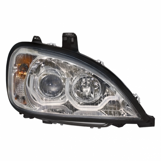 Chrome Projection Headlight With Dual Function Light Bar For 2001-2020 Freightliner Columbia - Passenger - Thumbnail 3