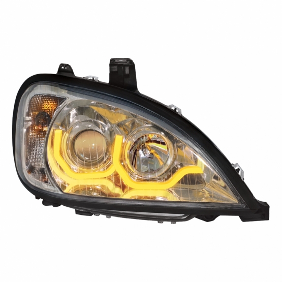 Chrome Projection Headlight With Dual Function Light Bar For 2001-2020 Freightliner Columbia - Passenger - Thumbnail 4