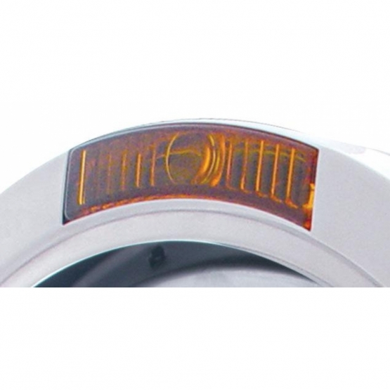 Stainless Steel Bullet Classic Headlight No Bulb With Turn Signal Light - Amber Lens - Thumbnail 4