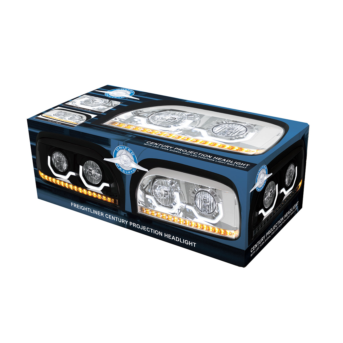 Blackout Headlight With LED Turn Signal & Light Bar For 1996-2010 Freightliner Century - Driver - Thumbnail 6