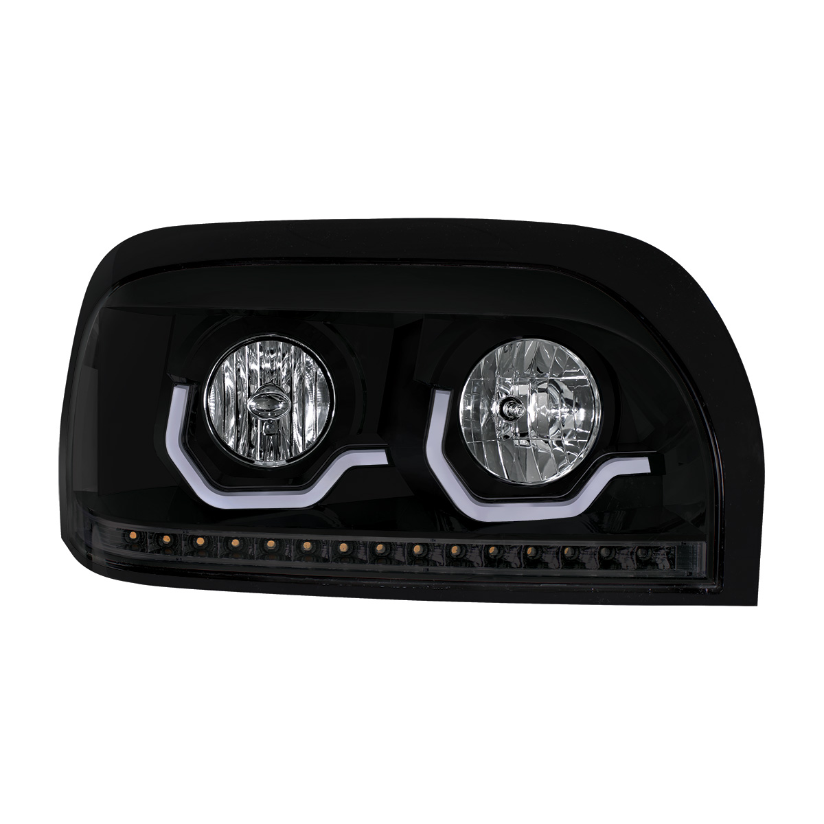 Blackout Headlight With LED Turn Signal & Light Bar For 1996-2010 Freightliner Century - Passenger - Thumbnail 4