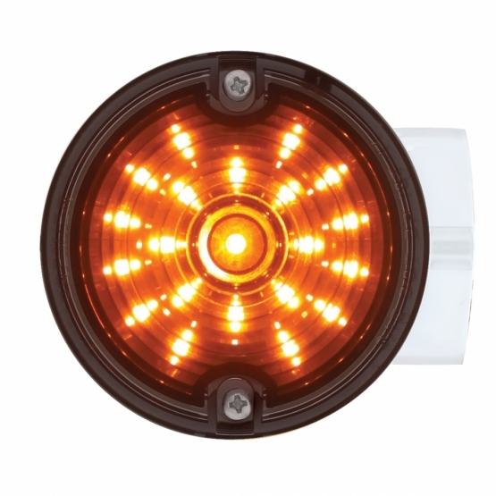 21 LED 3-1/4" Signal Light For Harley Motorcycle With Housing - Amber LED/Smoke Lens