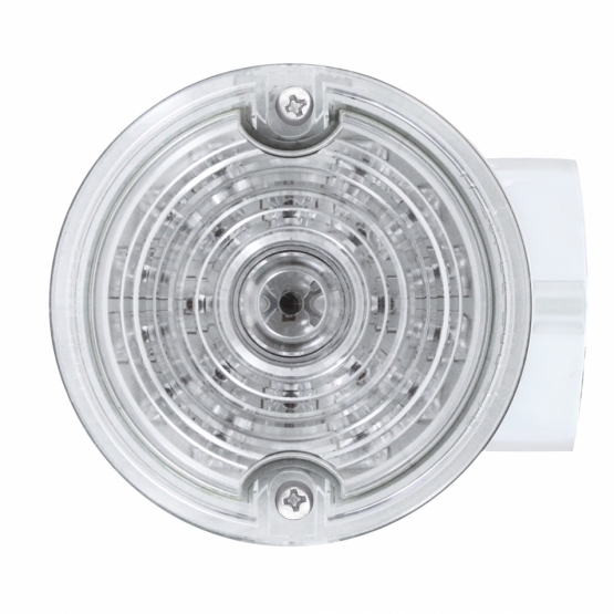 21 LED 3-1/4" Dual Function Signal Light For Harley Motorcycle With Housing - Amber LED/Clear Lens - Thumbnail 2