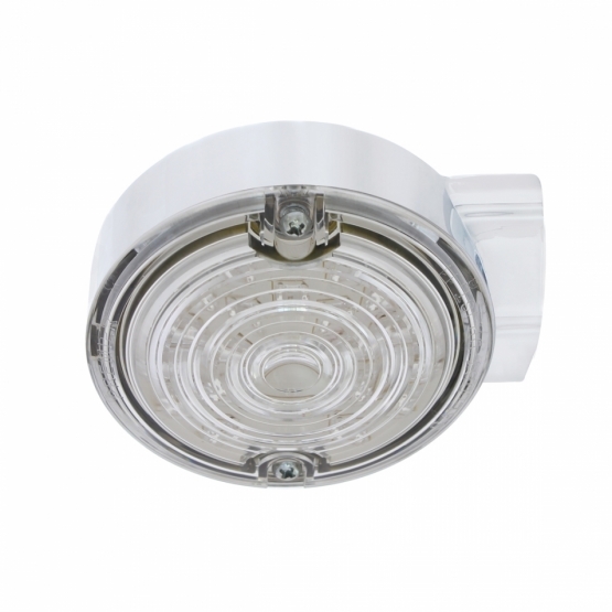 21 LED 3-1/4" Dual Function Signal Light For Harley Motorcycle With Housing - Amber LED/Clear Lens - Thumbnail 3