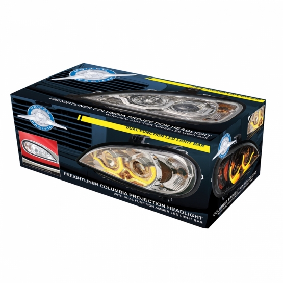 Blackout Projection Headlight With Dual Function Light Bar For 2001-2020 Freightliner Columbia - Passenger - Thumbnail 6