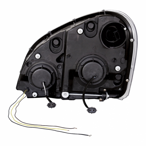 Chrome Projection Headlight W/Dual Function Amber LED Position Lights For 2008-17 FL Cascadia - Passenger - Thumbnail 3