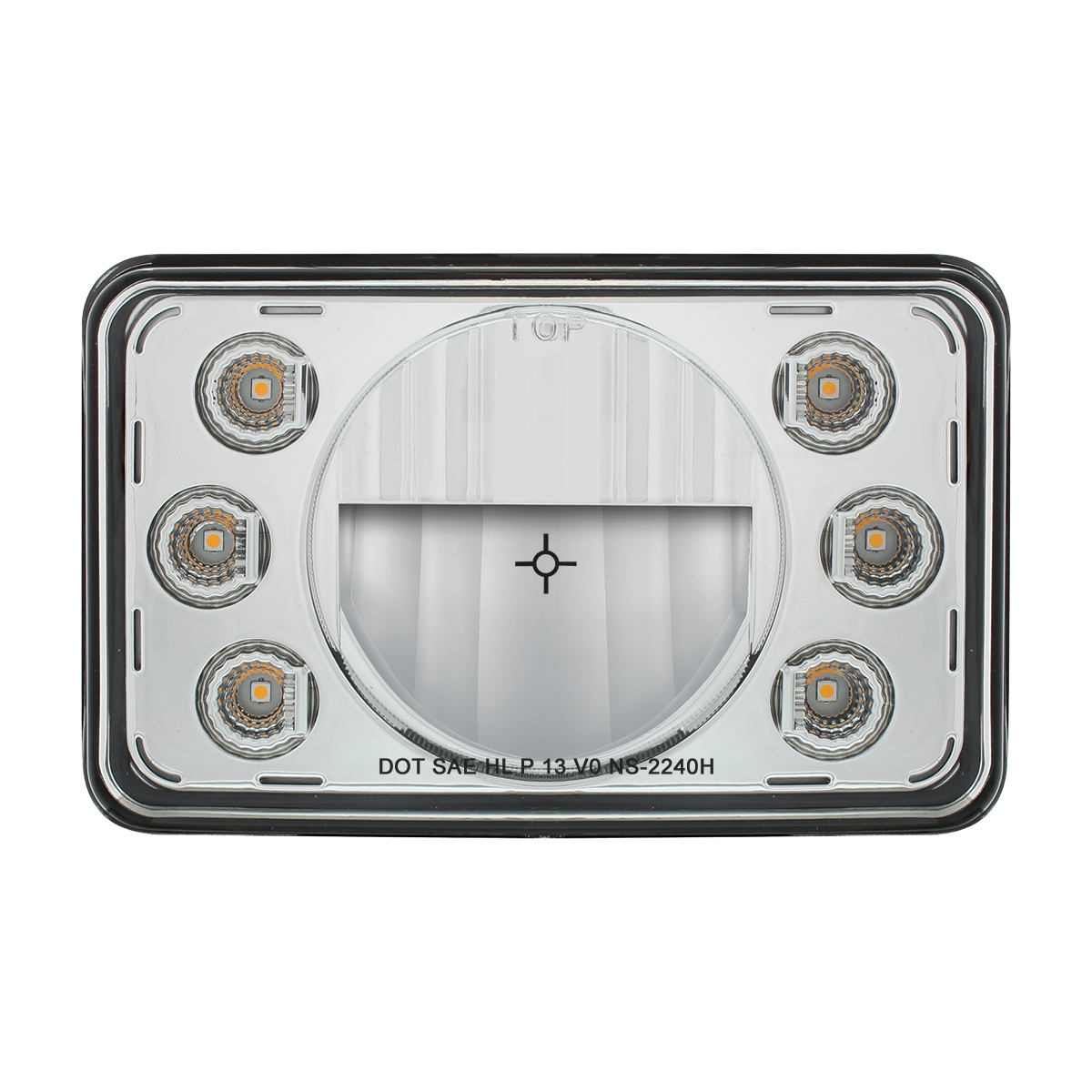 ULTRALIT - 4" X 6" LED Headlight With Dual Function 6 Amber LED Position Lights - High Beam - Thumbnail 2