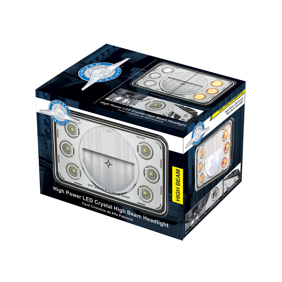 ULTRALIT - 4" X 6" LED Headlight With Dual Function 6 Amber LED Position Lights - High Beam - Thumbnail 8